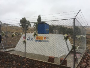 Sistema de desinfección del agua ubicado en el tanque de almacenamiento.